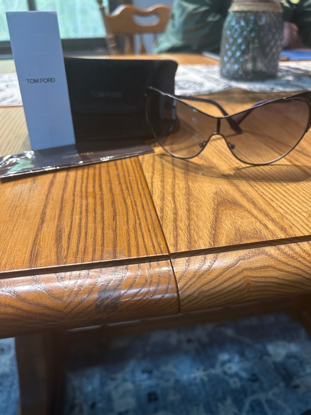 Tom Ford Black Gradient Shield Sunglasses